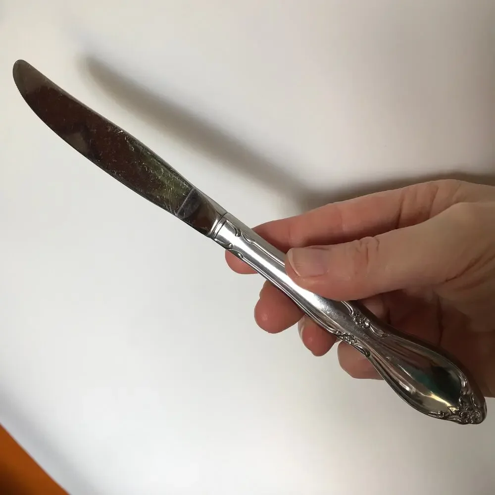 Oneida Community CHATELAINE Stainless Glossy Flatware hollow handle DINNER KNIFE